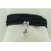 Notes with silk bracelet/necklace (black)